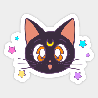 Magical Cat Black Sticker